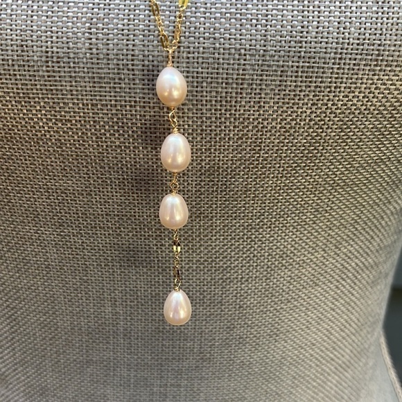 PEARL and Gold Long Necklace From Simply Pearls in Kauai Hawaii NEW 28 Inches - Picture 3 of 7